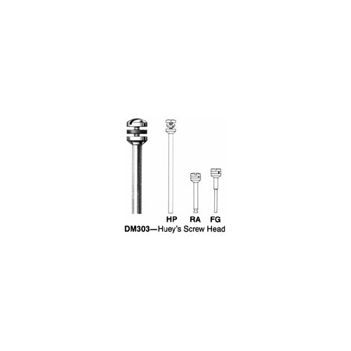 Miltex Instrument DM303HP 303 Huey's Screw Handpiece Mandrels 12/pk Miltex Instrument DM303HP 303 Huey's Screw Handpiece Mandrels 12/pk